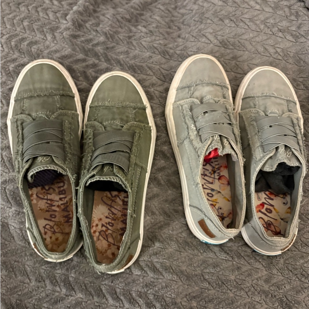 Blowfish Olive Green & Light Gray Slip-On Athletic Sneakers